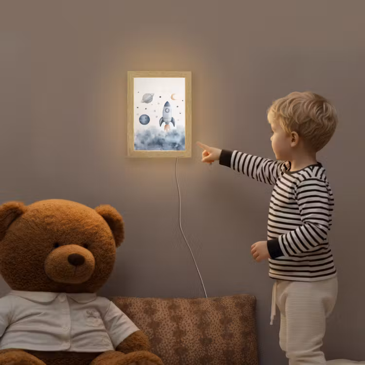 Waterverf - Planeten - Sterren - Raket Light Box met kabel klein -sfeer4a_kind