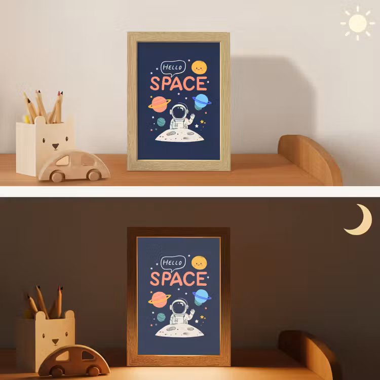 Astronaut - Ruimte - Planeten Light Box met kabel klein -sfeer3_kind