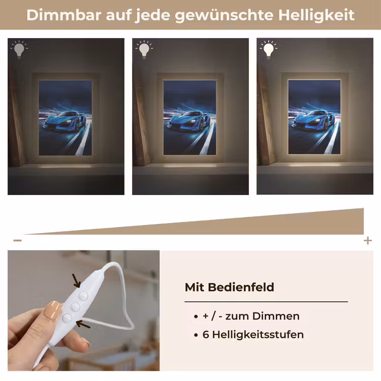 Auto - Blauw - Jongens - Kind Light Box met kabel klein -USP_dimbaarDE