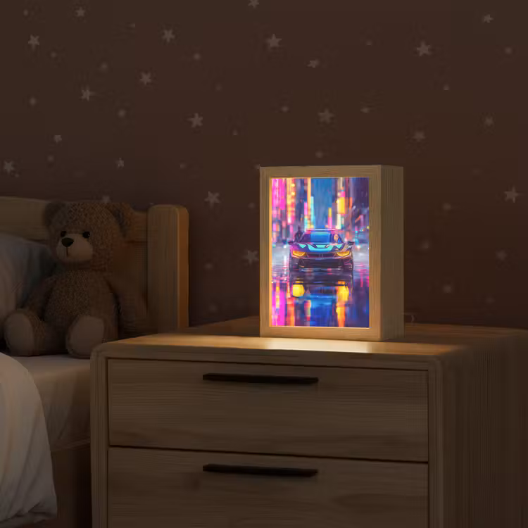 Auto - Politie - Stad - Jongens - Kleurrijk Light Box met kabel klein -sfeer1_kind