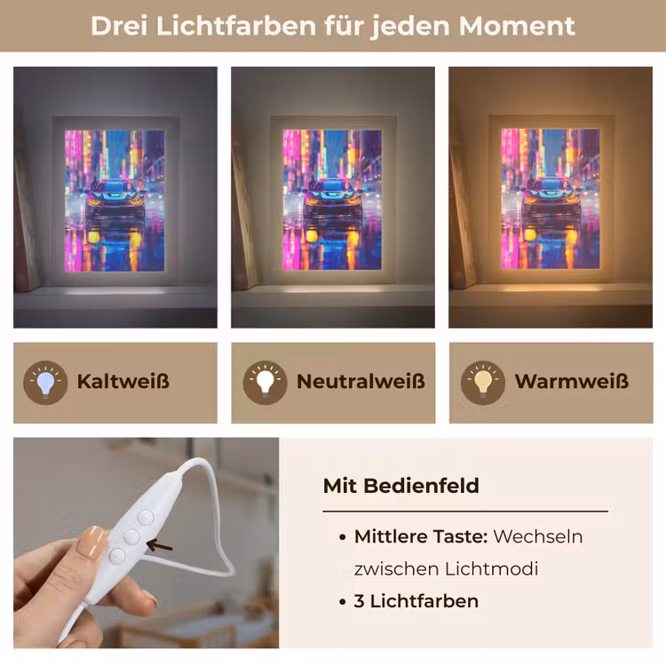 Auto - Politie - Stad - Jongens - Kleurrijk Light Box met kabel klein -USP_lichtkleurDE