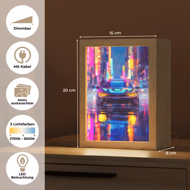 Auto - Politie - Stad - Jongens - Kleurrijk Light Box met kabel (Kinderlampje) klein -USP_websiteoverzichtDE