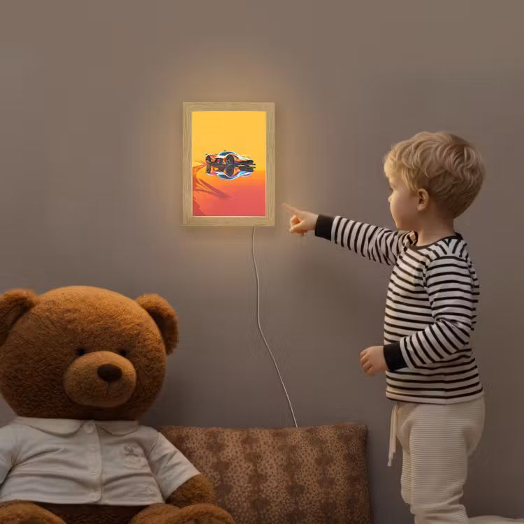 Auto - Race - F1 - Jongens - Geel - Rood Light Box met kabel klein -sfeer4a_kind