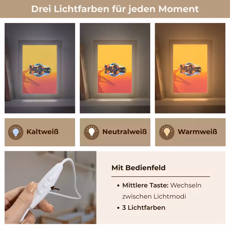 Auto - Race - F1 - Jongens - Geel - Rood Light Box met kabel klein -USP_lichtkleurDE