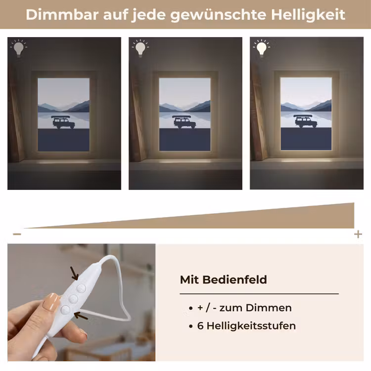 Auto - Meer - Bergen - Blauw Light Box met kabel (Kinderlampje) klein -USP_dimbaarDE
