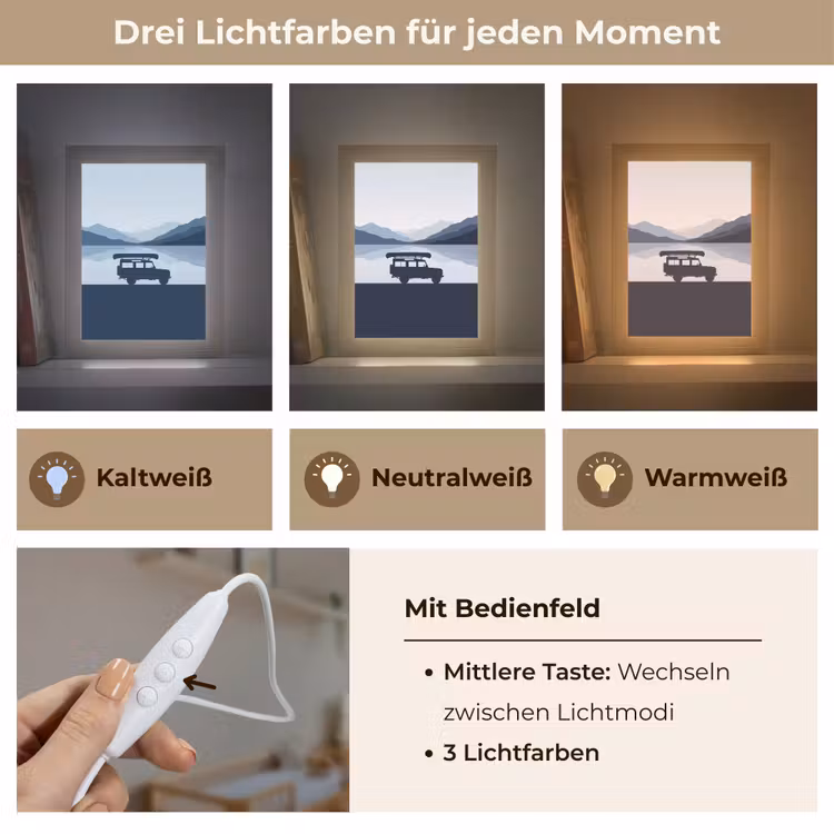 Auto - Meer - Bergen - Blauw Light Box met kabel (Kinderlampje) klein -USP_lichtkleurDE