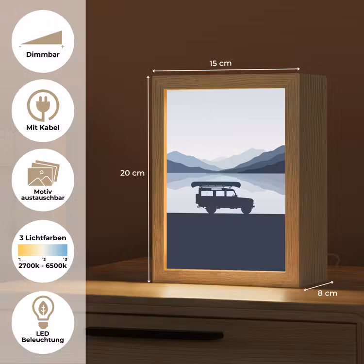 Auto - Meer - Bergen - Blauw Light Box met kabel (Kinderlampje) klein -USP_websiteoverzichtDE