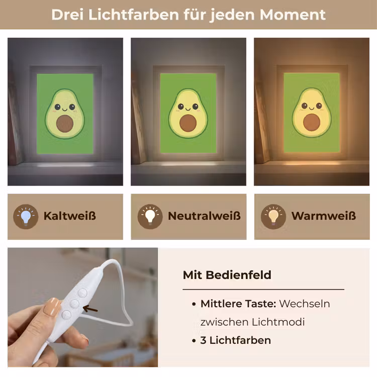 Avocado - Groen - Speels Light Box met kabel klein -USP_lichtkleurDE