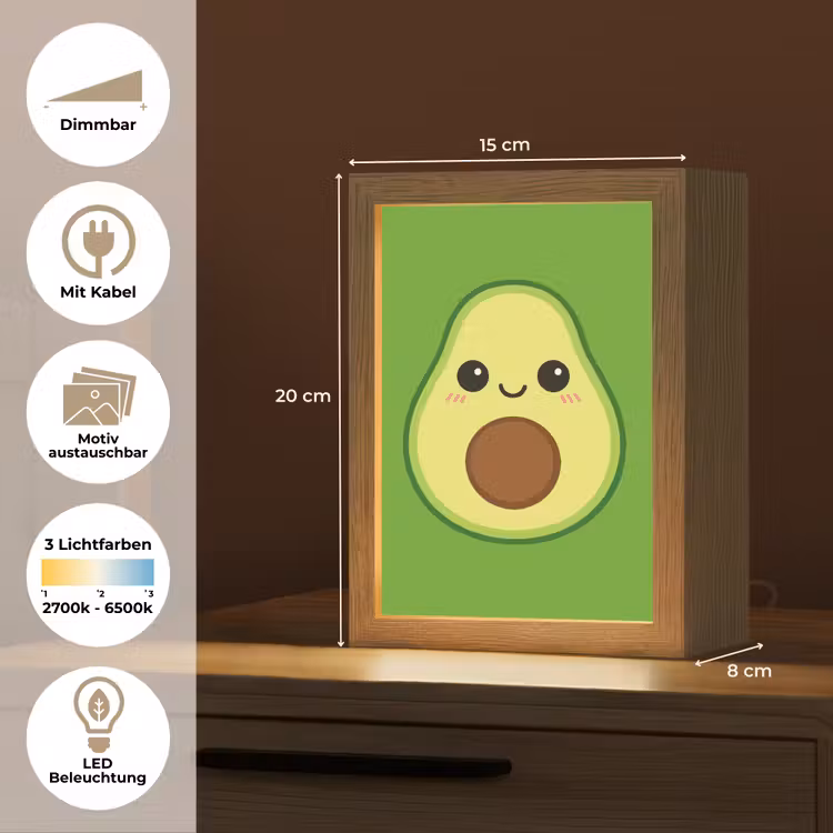 Avocado - Groen - Speels Light Box met kabel (Kinderlampje) klein -USP_websiteoverzichtDE