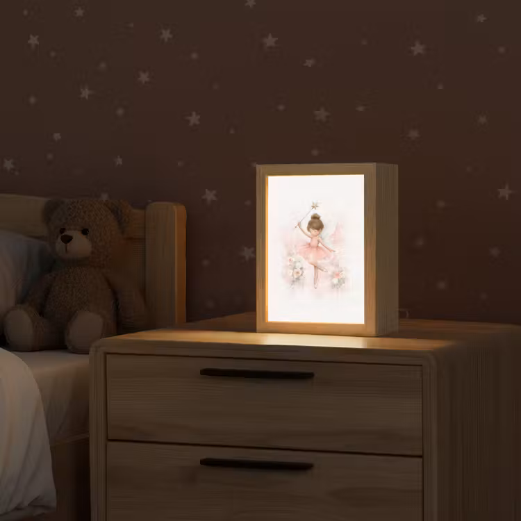 Ballerina - Fee - Bloemen - Roze Light Box met kabel klein -sfeer1_kind