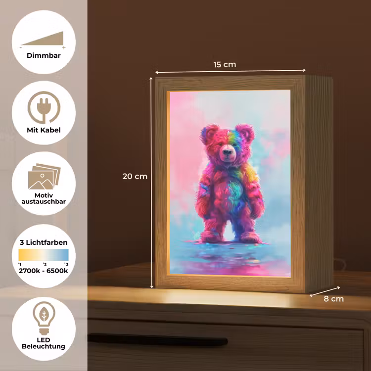 Beer - Kleurrijk - Dier Light Box met kabel (Kinderlampje) klein -USP_websiteoverzichtDE