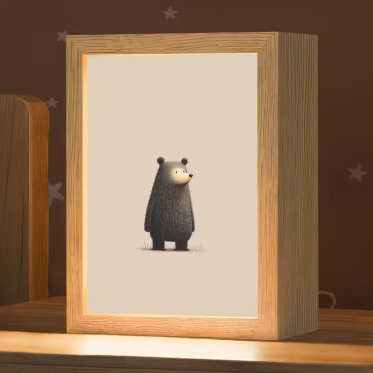 Beer - Donkerbruin - Minimalistisch Light Box met kabel klein -zzz_3d_website