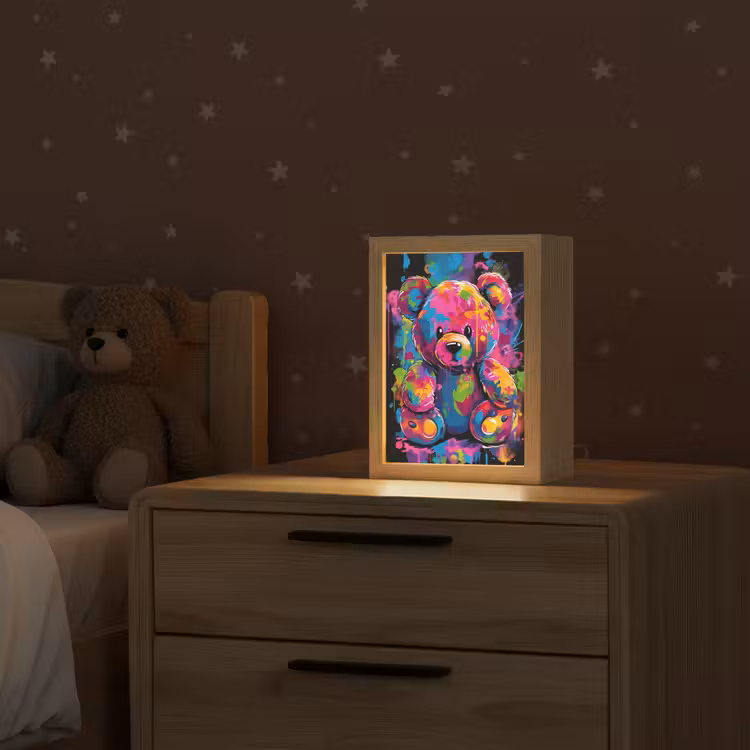 Beer - Verf - Kleurrijk - Knuffeldier Light Box met kabel klein -sfeer1_kind
