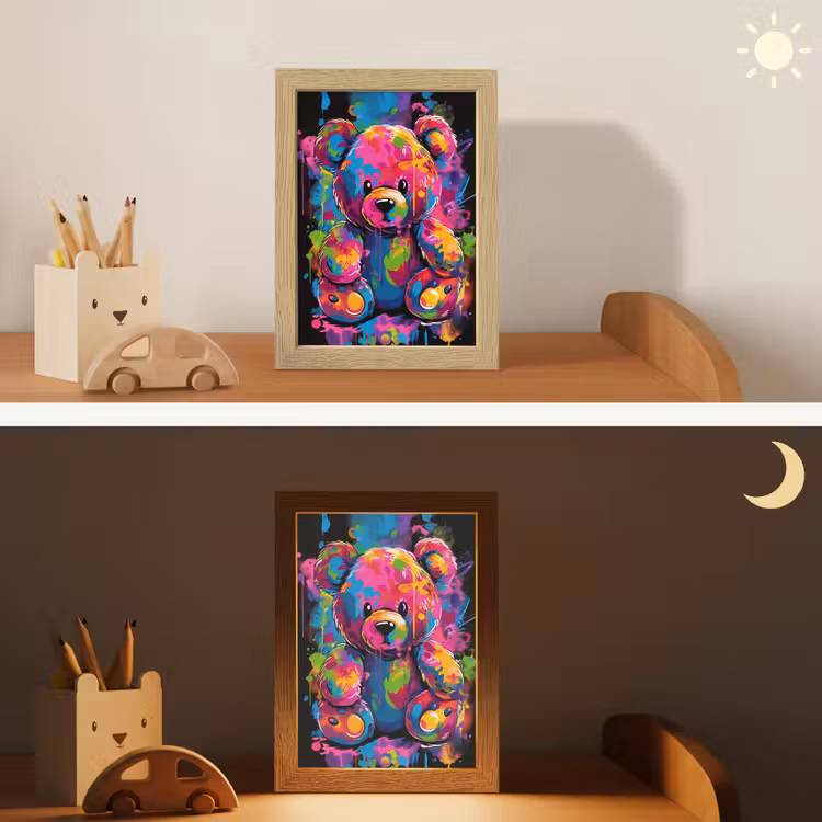 Beer - Verf - Kleurrijk - Knuffeldier Light Box met kabel klein -sfeer3_kind