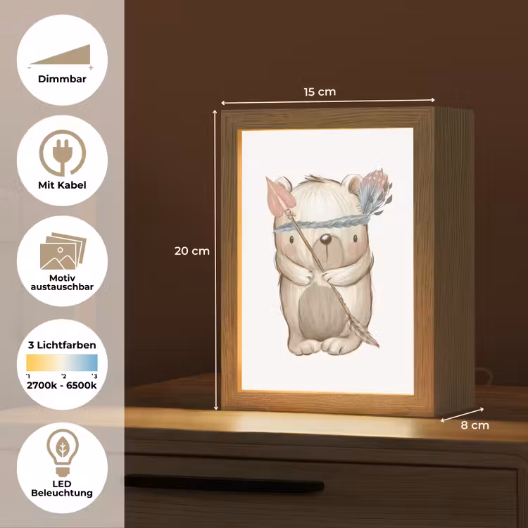 Beer - Dier - Bosdieren Light Box met kabel (Kinderlampje) klein -USP_websiteoverzichtDE