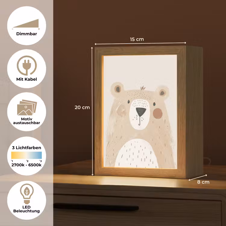 Beer - Dier - Wilde dieren Light Box met kabel (Kinderlampje) klein -USP_websiteoverzichtDE