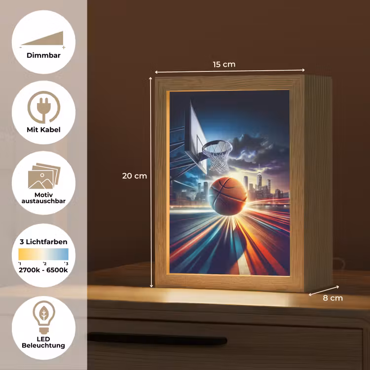 Basketbal - Sport - Basket - Stad Light Box met kabel (Kinderlampje) klein -USP_websiteoverzichtDE
