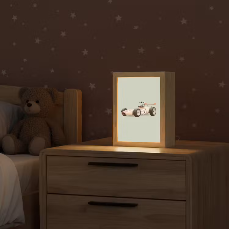 Beige - Raceauto - Groen Light Box met kabel klein -sfeer1_kind
