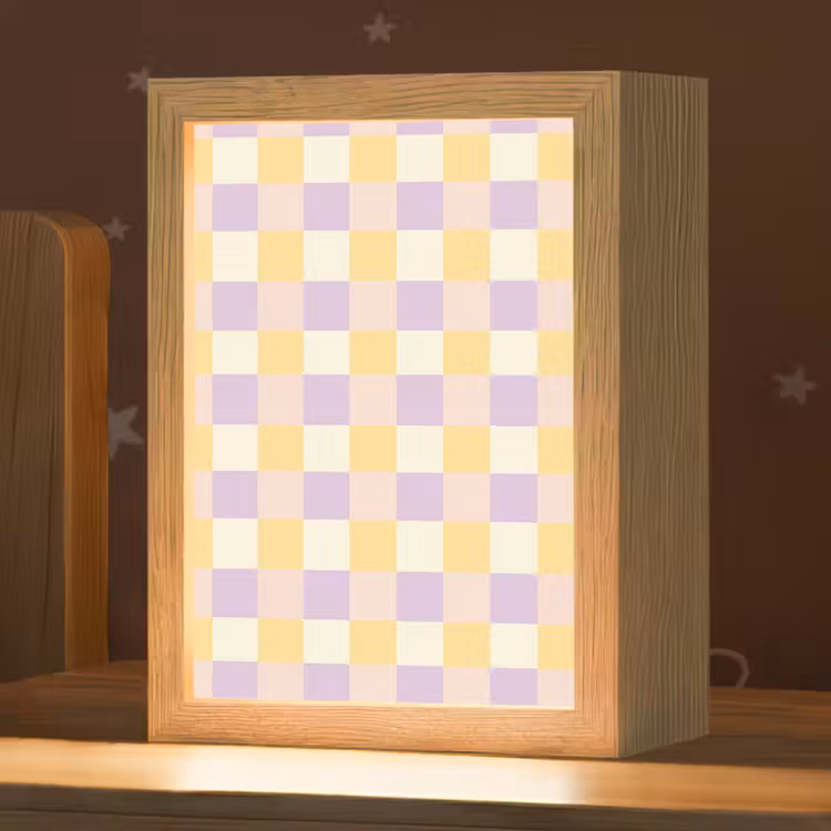 Blokjes - Lila - Geel Light Box met kabel (Kinderlampje) klein 904 -zzz_3d_website