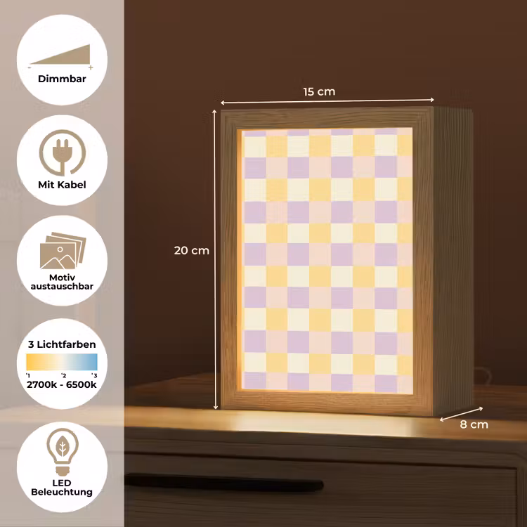 Blokjes - Lila - Geel Light Box met kabel (Kinderlampje) klein 904 -USP_websiteoverzichtDE