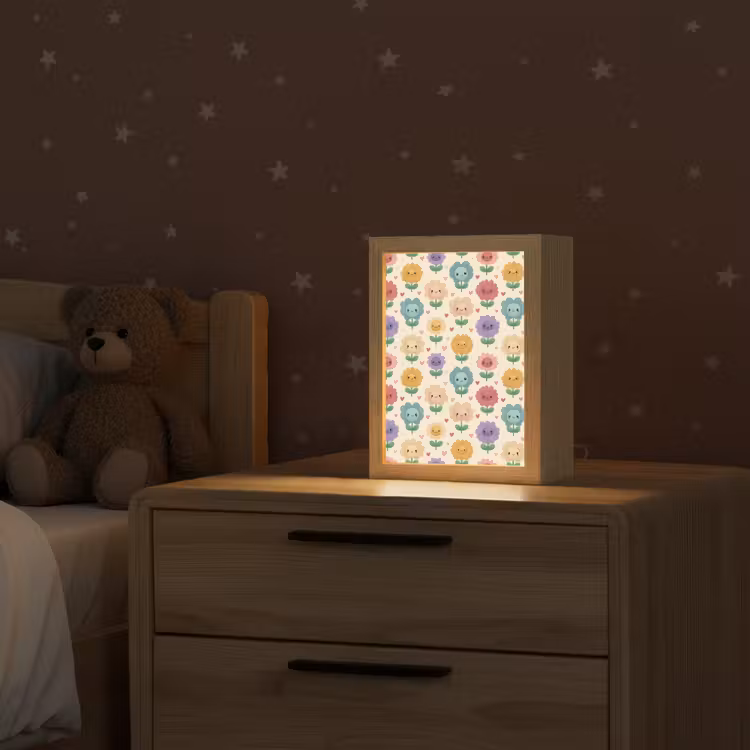 Bloemen - Hartjes - Kleurrijk Light Box met kabel (Kinderlampje) klein 904 -sfeer1_kind