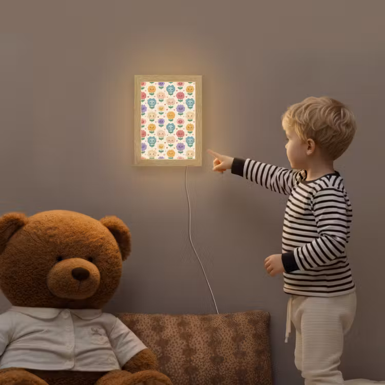 Bloemen - Hartjes - Kleurrijk Light Box met kabel (Kinderlampje) klein 904 -sfeer4a_kind