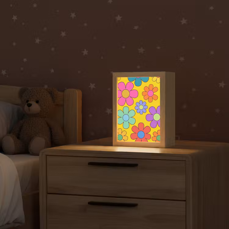 Bloemen - Illustratie - Kleurrijk Light Box met kabel (Kinderlampje) klein -sfeer1_kind