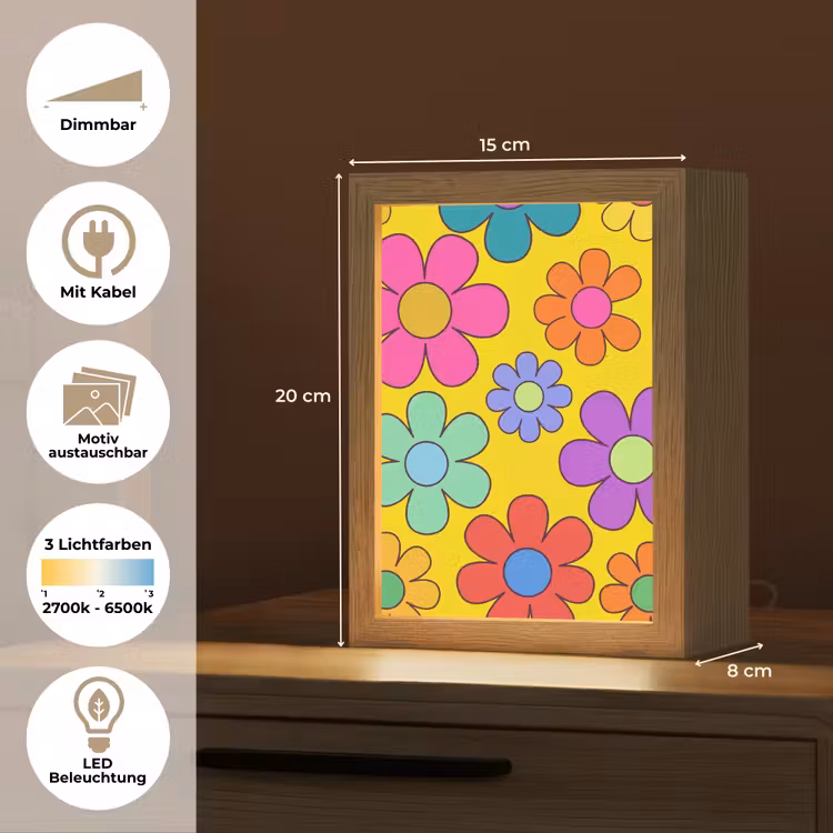 Bloemen - Illustratie - Kleurrijk Light Box met kabel (Kinderlampje) klein -USP_websiteoverzichtDE