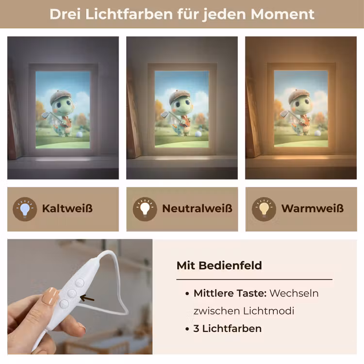 Cartoon - Dino - Groen - Golven Light Box met kabel klein -USP_lichtkleurDE