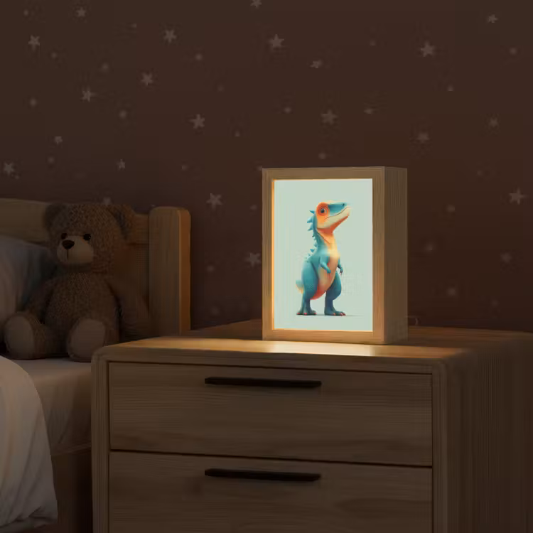Cartoon - Dino - Oranje - Stekels Light Box met kabel klein -sfeer1_kind