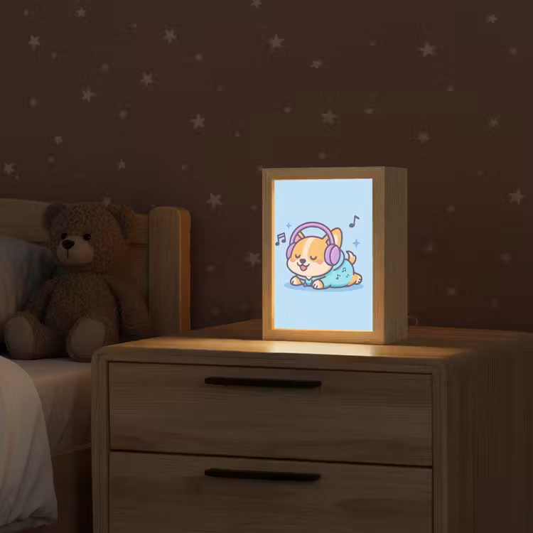 Corgi - Koptelefoon - Blauw - Muzieknoten Light Box met kabel klein -sfeer1_kind