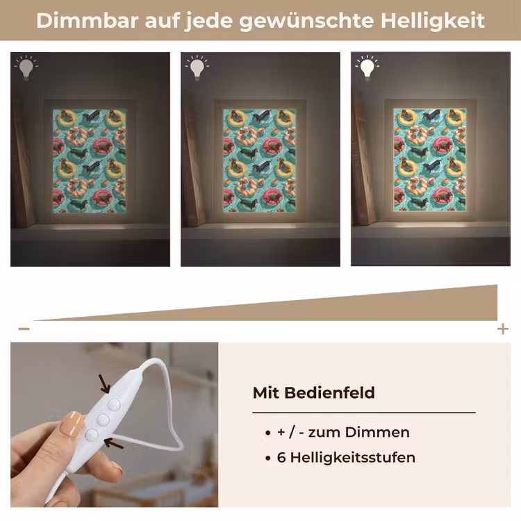 Teckels - Zwembad - Kleurrijk Light Box met kabel (Kinderlampje) klein 904 -USP_dimbaarDE