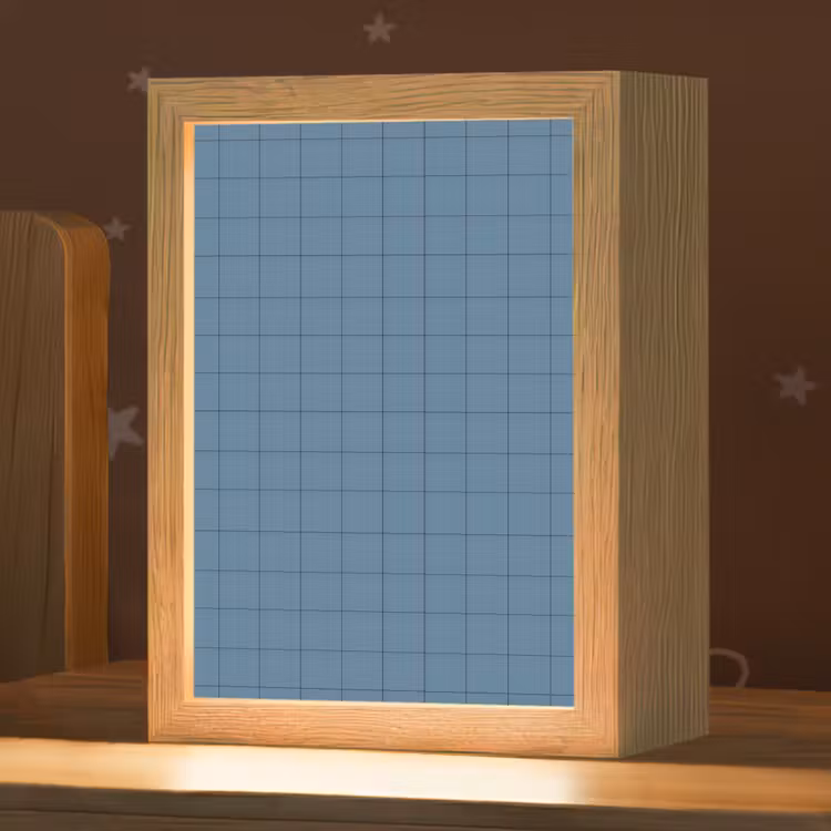 Ruiten - Geometrisch - Blauw Light Box met kabel (Kinderlampje) klein 904 -zzz_3d_website