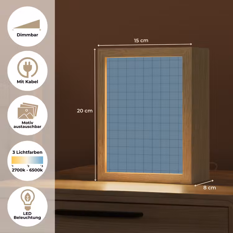 Ruiten - Geometrisch - Blauw Light Box met kabel (Kinderlampje) klein 904 -USP_websiteoverzichtDE