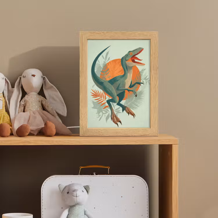 Dino - Bladeren - Grafisch - Groen Light Box met kabel klein -sfeer2_kind