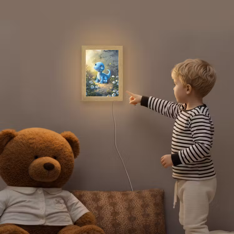 Dino - Blauw - Baby - Dinosaurus Light Box met kabel klein -sfeer4a_kind