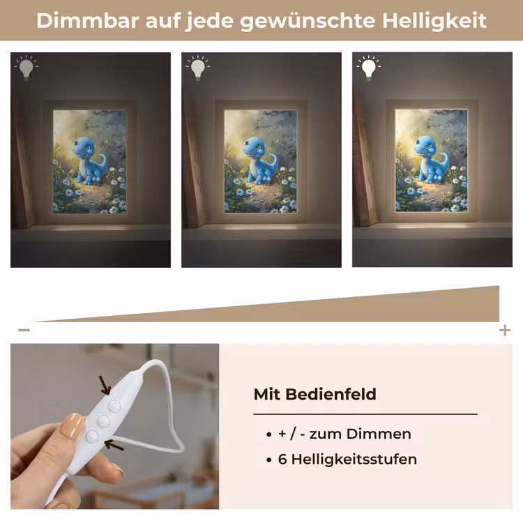 Dino - Blauw - Baby - Dinosaurus Light Box met kabel klein -USP_dimbaarDE