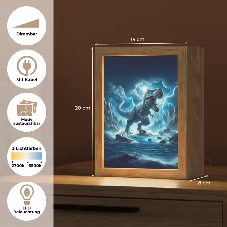 Dino - Blauw - Jongens Light Box met kabel (Kinderlampje) klein -USP_websiteoverzichtDE