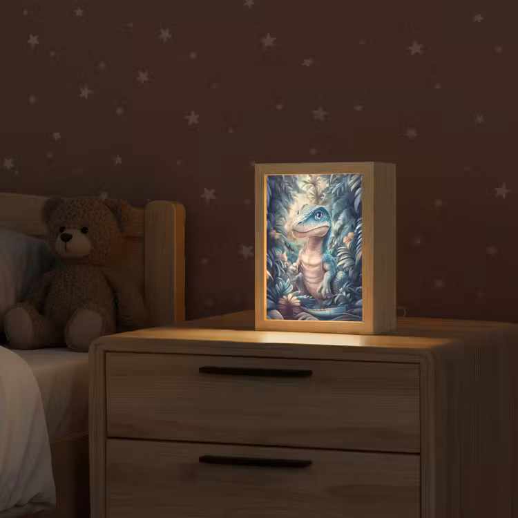 Dino - Jungle - Blauw Light Box met kabel klein -sfeer1_kind