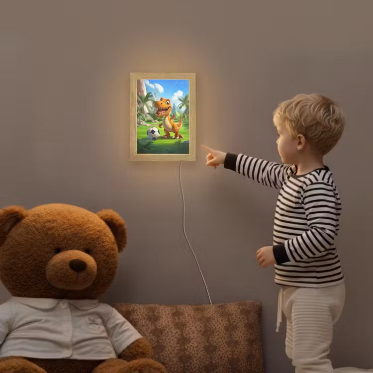 Dino - Voetbal - Groen Light Box met kabel klein -sfeer4a_kind