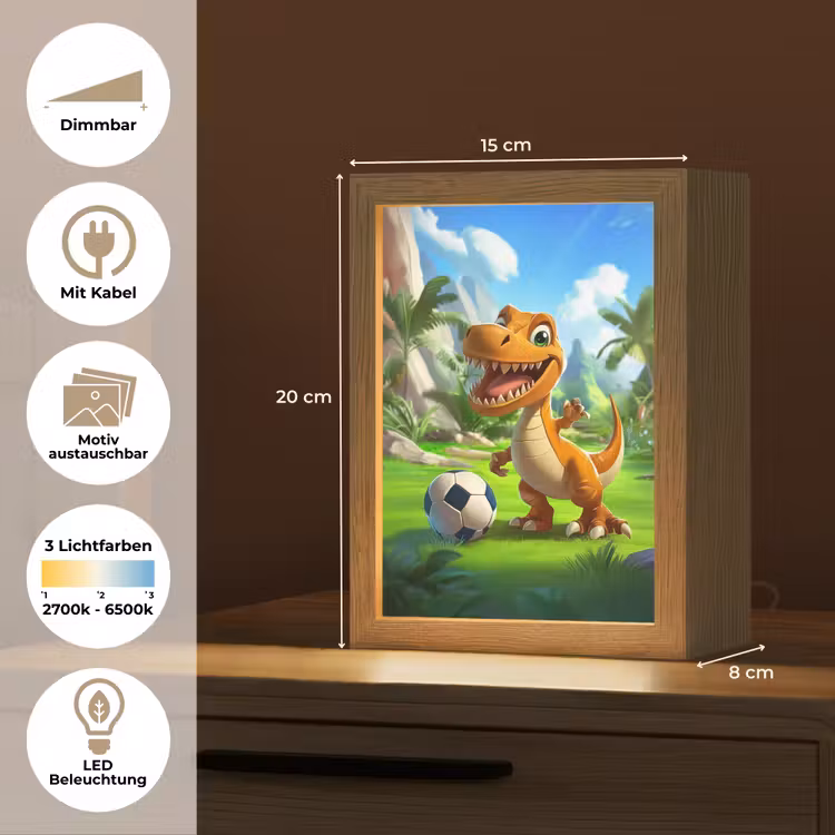 Dino - Voetbal - Groen Light Box met kabel (Kinderlampje) klein -USP_websiteoverzichtDE
