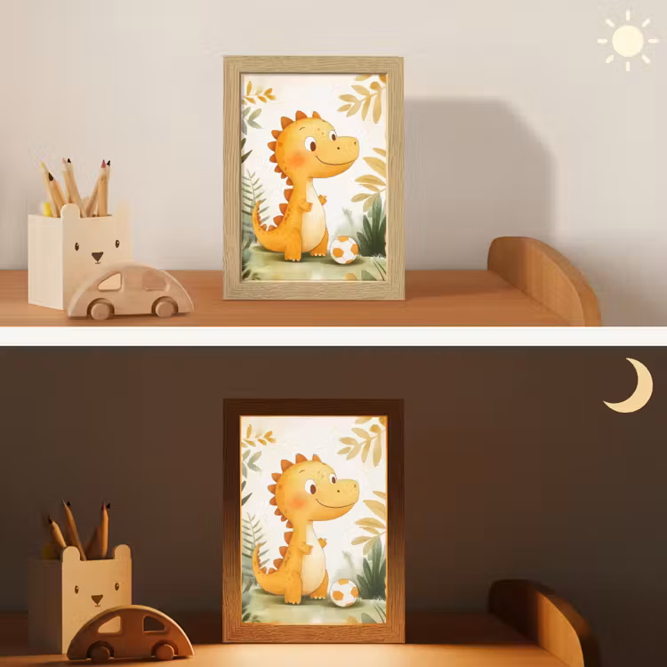 Dino - Voetbal - Oranje Light Box met kabel klein -sfeer3_kind