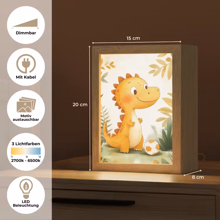 Dino - Voetbal - Oranje Light Box met kabel (Kinderlampje) klein -USP_websiteoverzichtDE