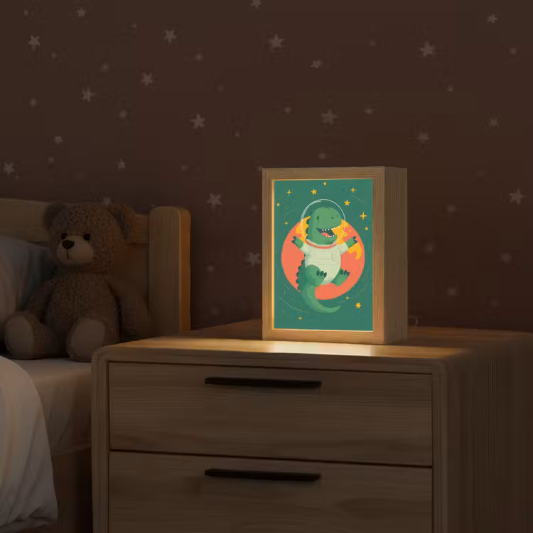 Dino - Groen - Planeet Light Box met kabel klein -sfeer1_kind