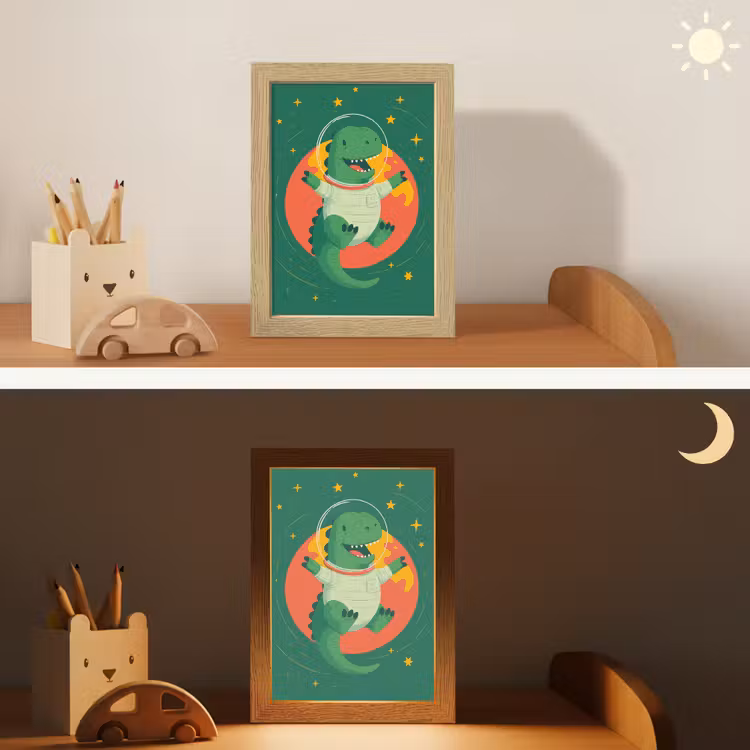 Dino - Groen - Planeet Light Box met kabel klein -sfeer3_kind