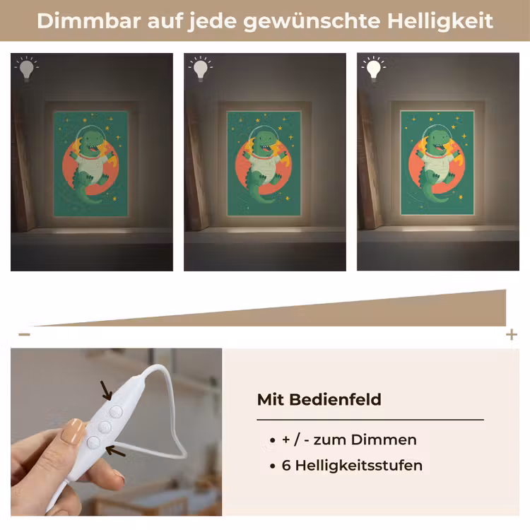 Dino - Groen - Planeet Light Box met kabel klein -USP_dimbaarDE