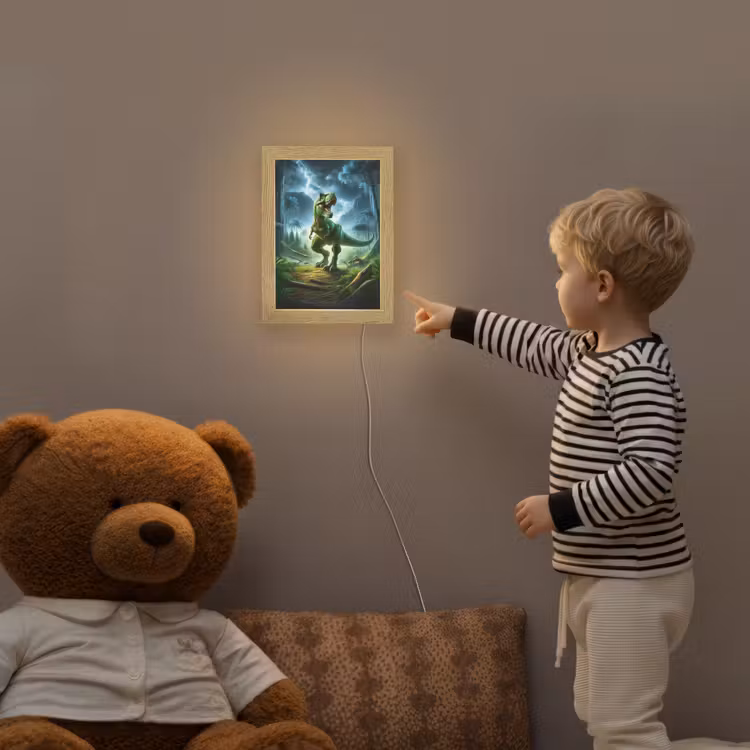 Dino - Jongens - Groen - Blauw - T-Rex Light Box met kabel klein -sfeer4a_kind