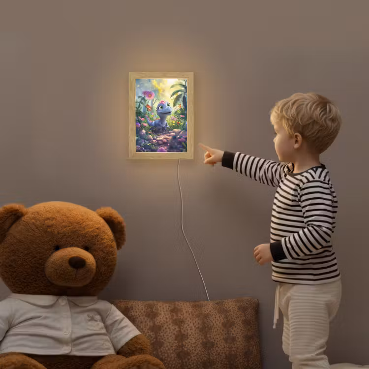 Dino - Paars - Baby - Dinosaurus Light Box met kabel klein -sfeer4a_kind