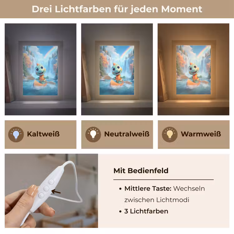 Dino - Natuur - Waterval Light Box met kabel klein -USP_lichtkleurDE