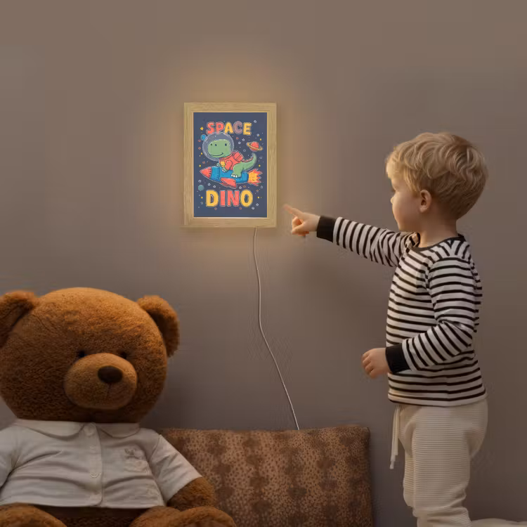 Dino - Raket - Kleurrijk Light Box met kabel klein -sfeer4a_kind